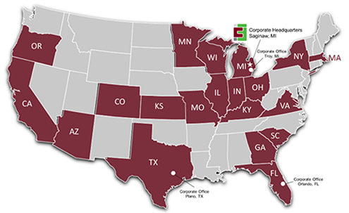Caravan Facilities Management Map of coverage